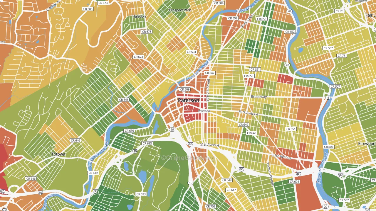 07505, NJ Map of Drug-Related Crime Rates