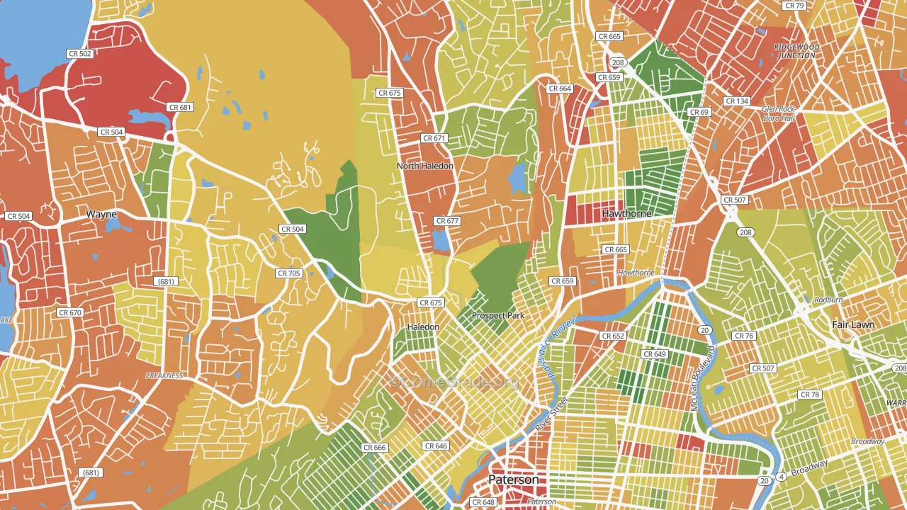 07508, NJ Map of Drug-Related Crime Rates