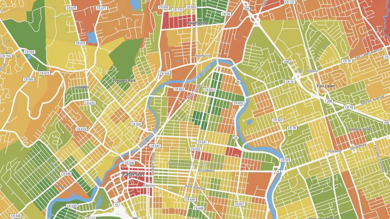 07524, NJ Map of Drug-Related Crime Rates