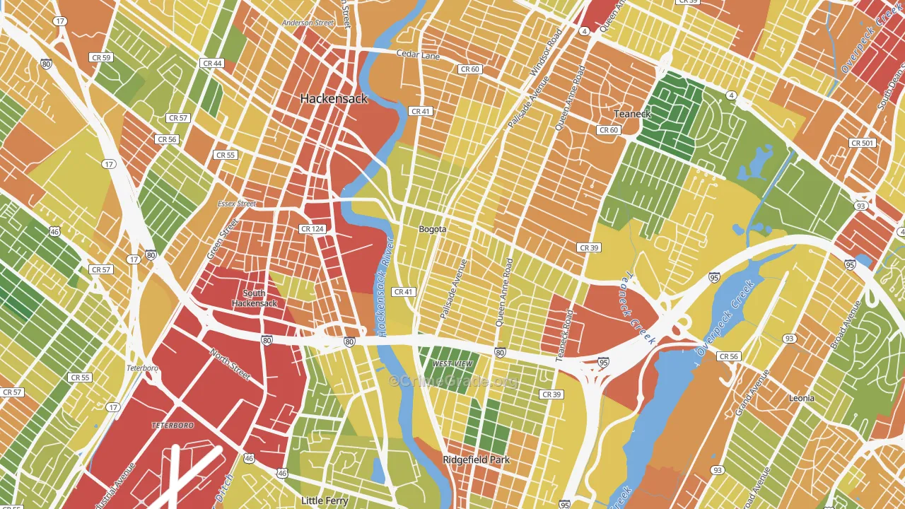 07603, NJ Map of Drug-Related Crime Rates
