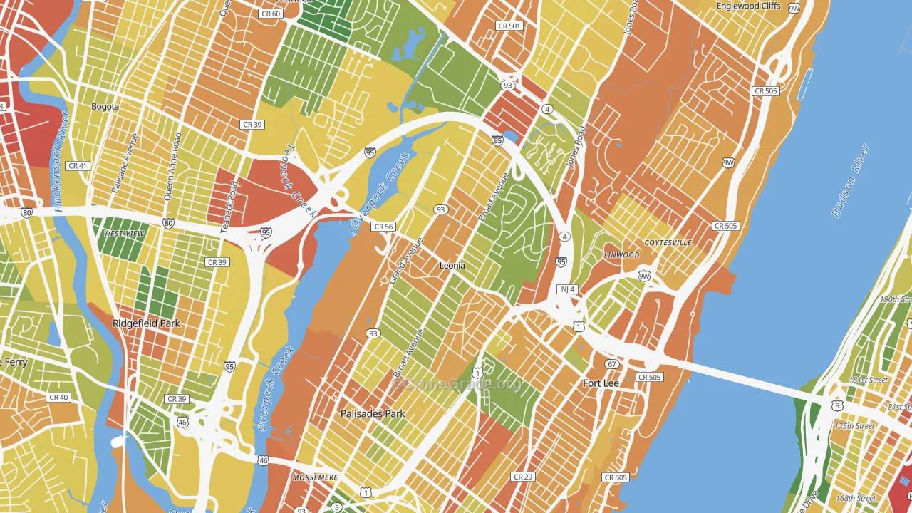 07605, NJ Map of Drug-Related Crime Rates