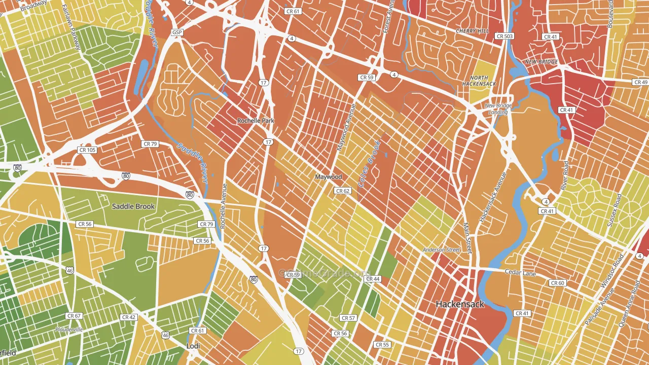 07607, NJ Map of Drug-Related Crime Rates