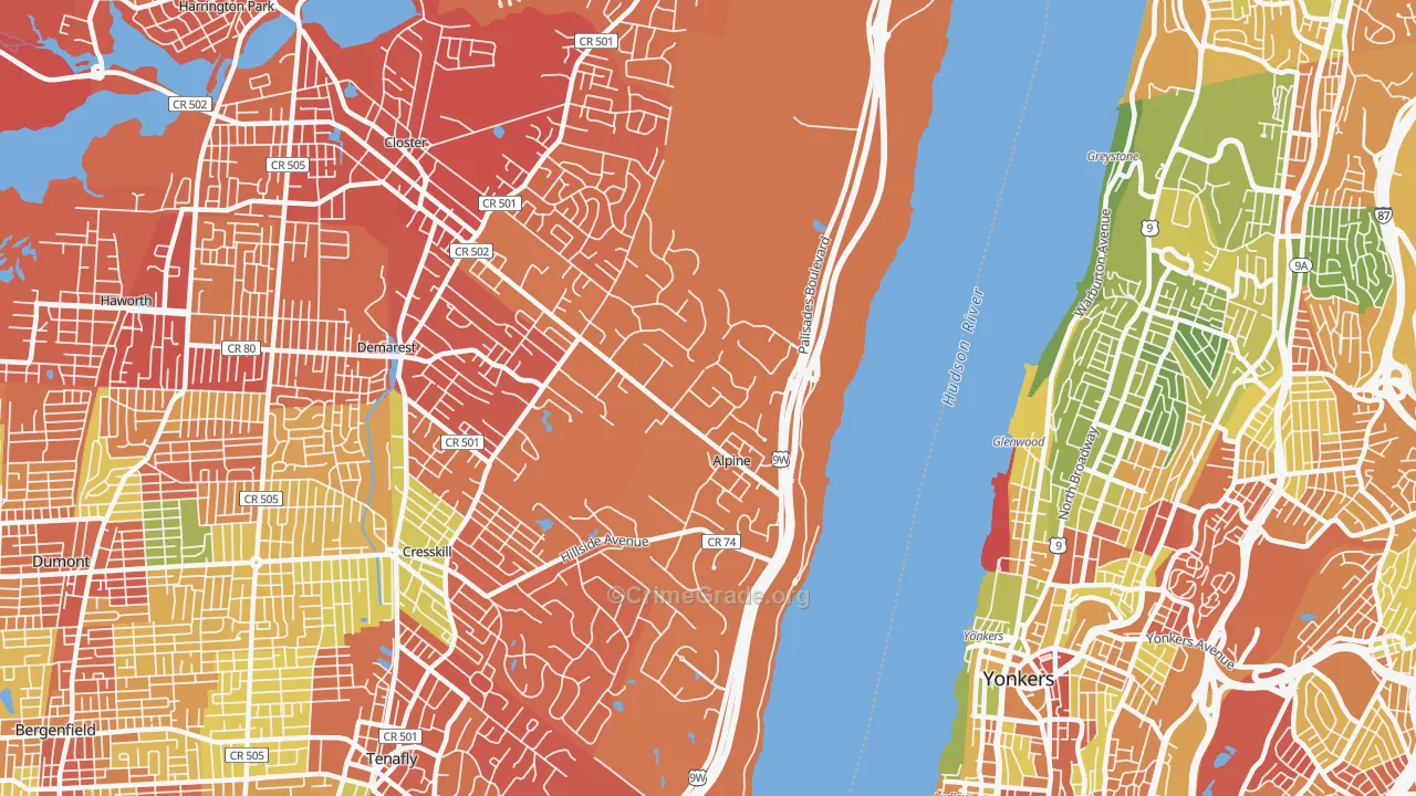 07620, NJ Map of Drug-Related Crime Rates