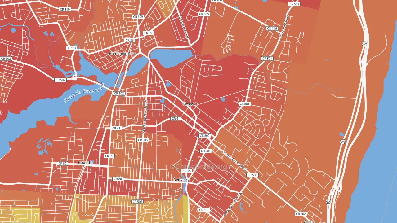 07624, NJ Map of Drug-Related Crime Rates