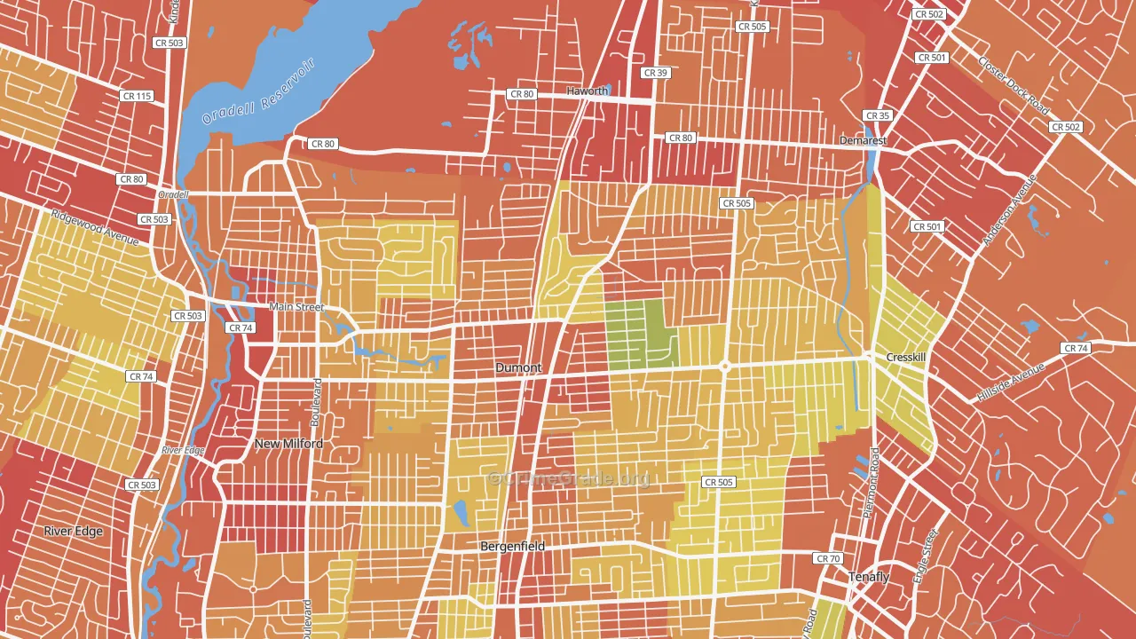 07628, NJ Map of Drug-Related Crime Rates