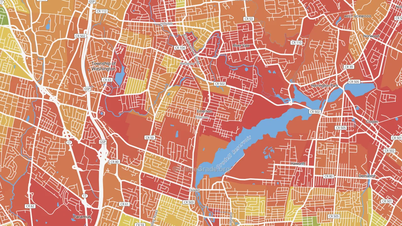 07630, NJ Map of Drug-Related Crime Rates