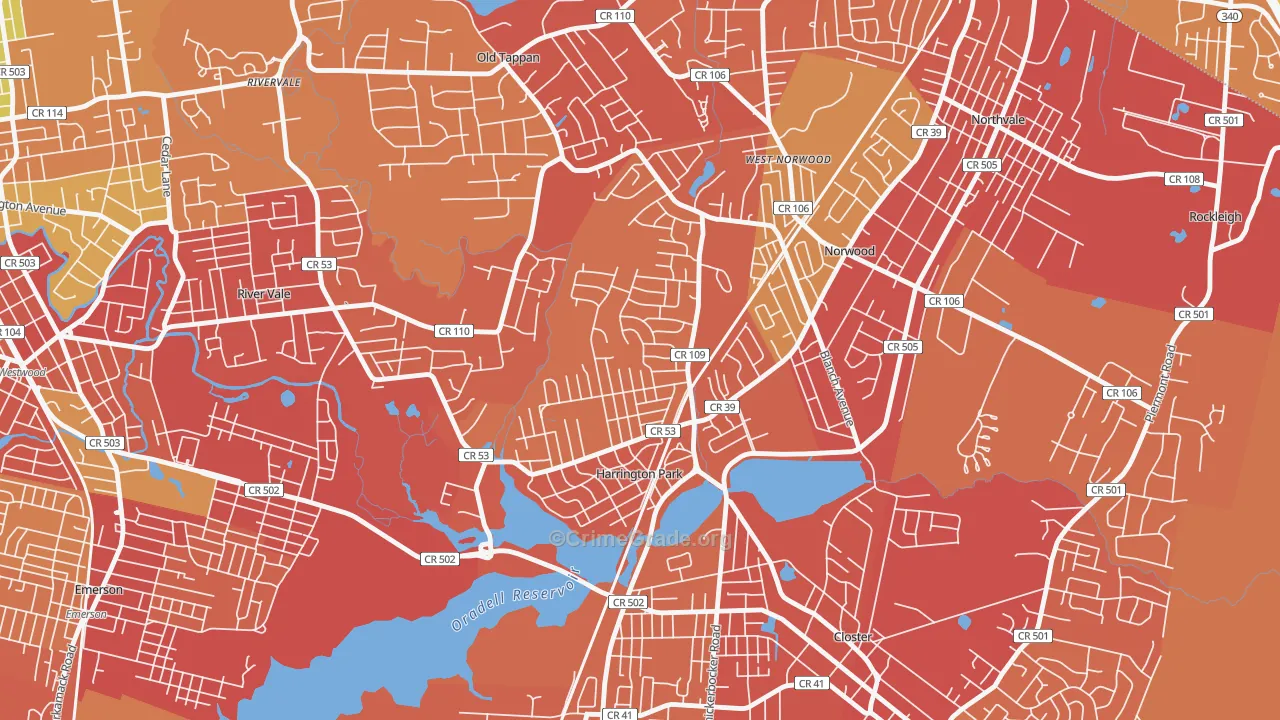 07640, NJ Map of Drug-Related Crime Rates