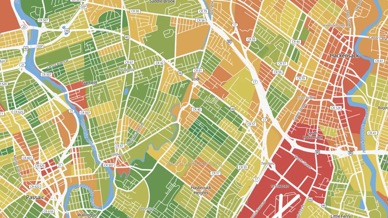 07644, NJ Map of Drug-Related Crime Rates