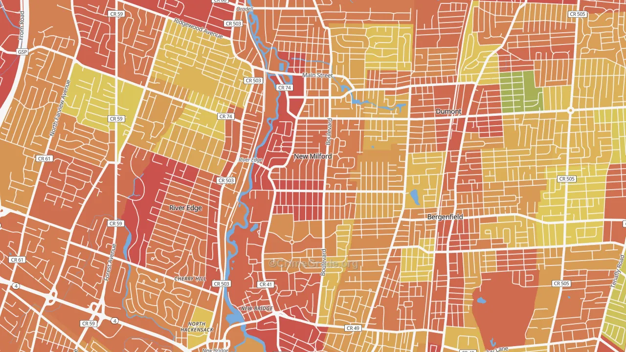 07646, NJ Map of Drug-Related Crime Rates