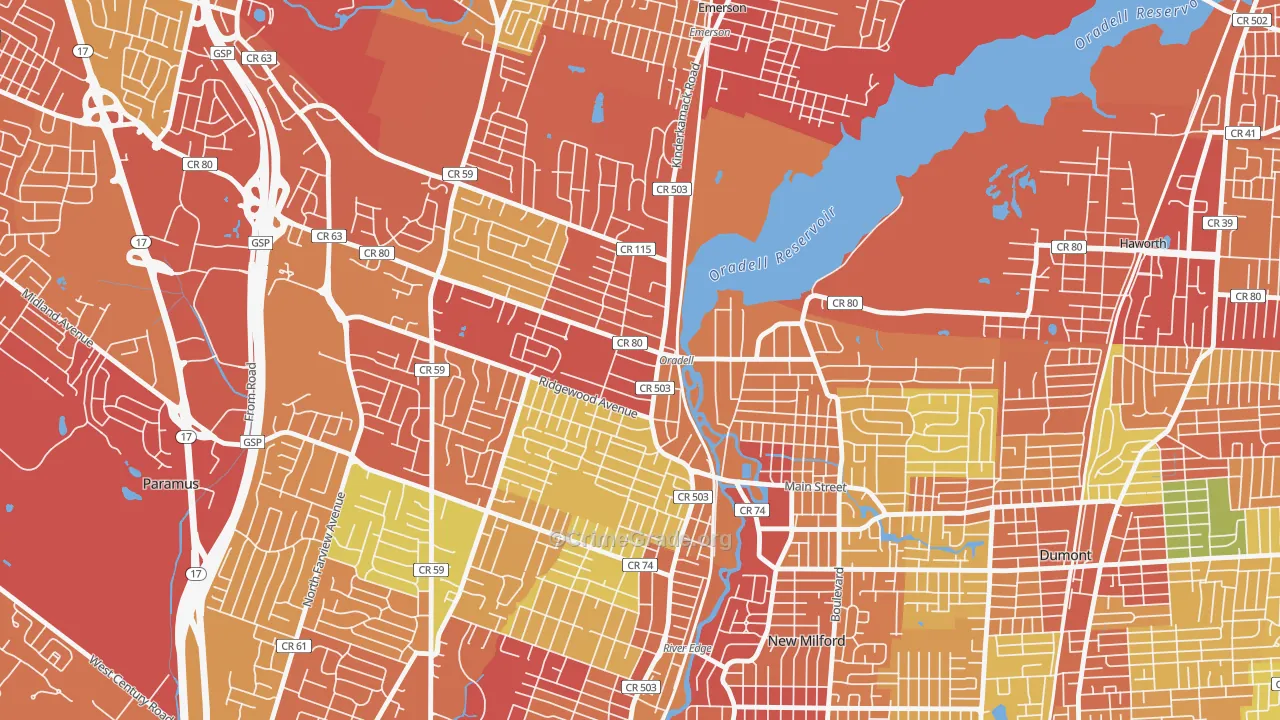 07649, NJ Map of Drug-Related Crime Rates