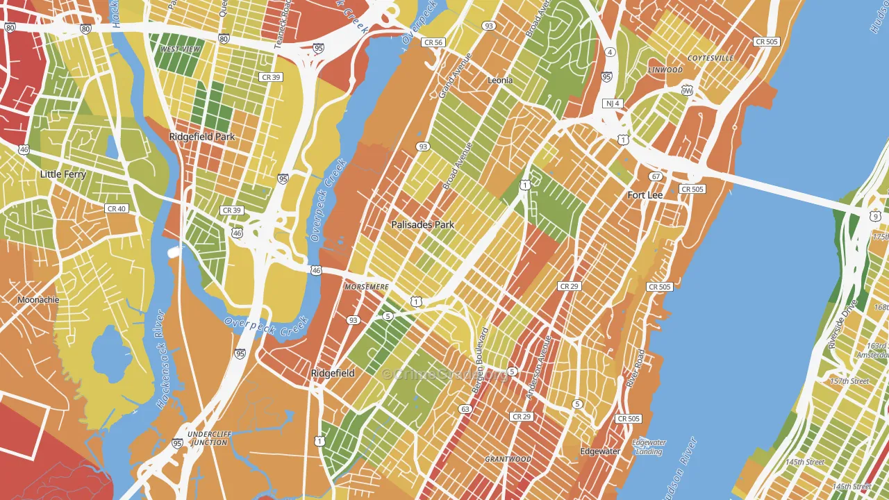 07650, NJ Map of Drug-Related Crime Rates