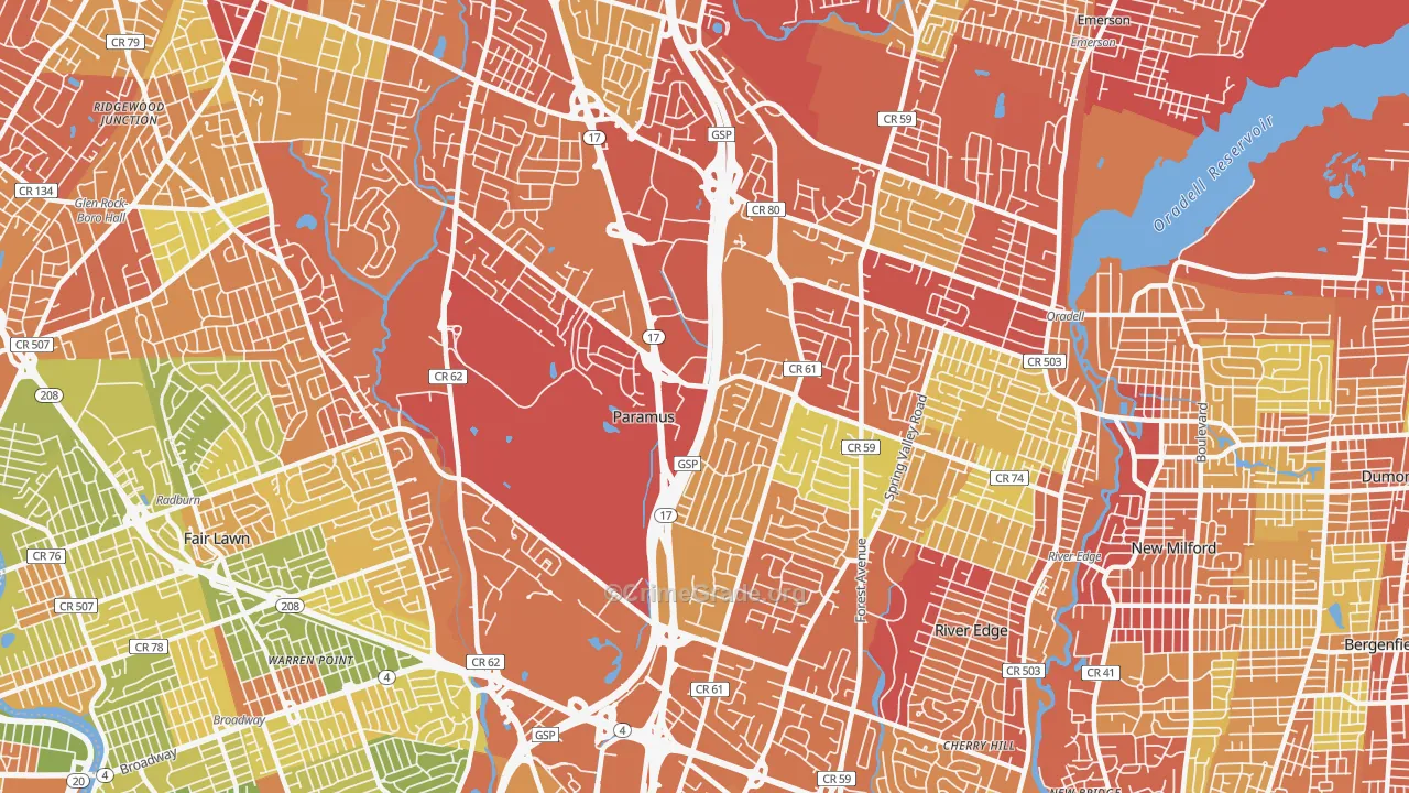 07652, NJ Map of Drug-Related Crime Rates