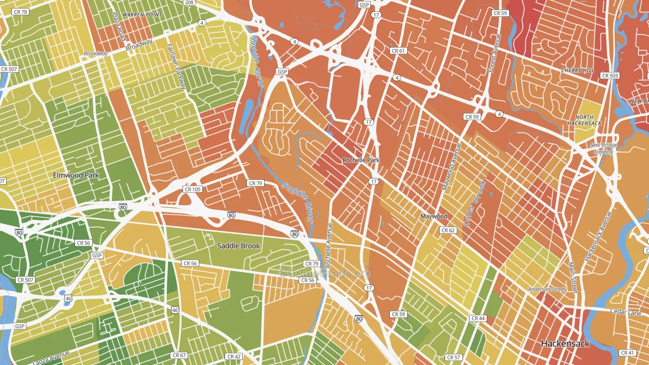 07662, NJ Map of Drug-Related Crime Rates