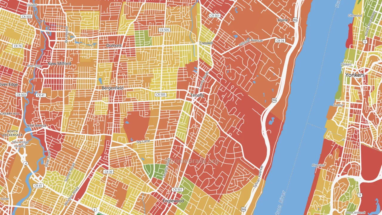 07670, NJ Map of Drug-Related Crime Rates