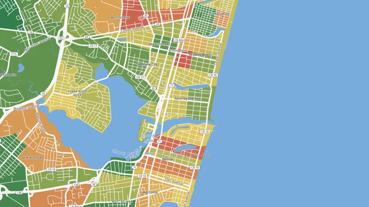 07717, NJ Map of Drug-Related Crime Rates