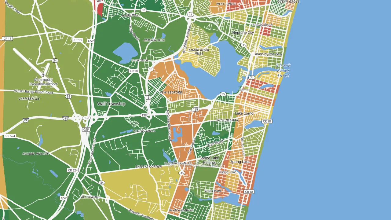 07719, NJ Map of Drug-Related Crime Rates