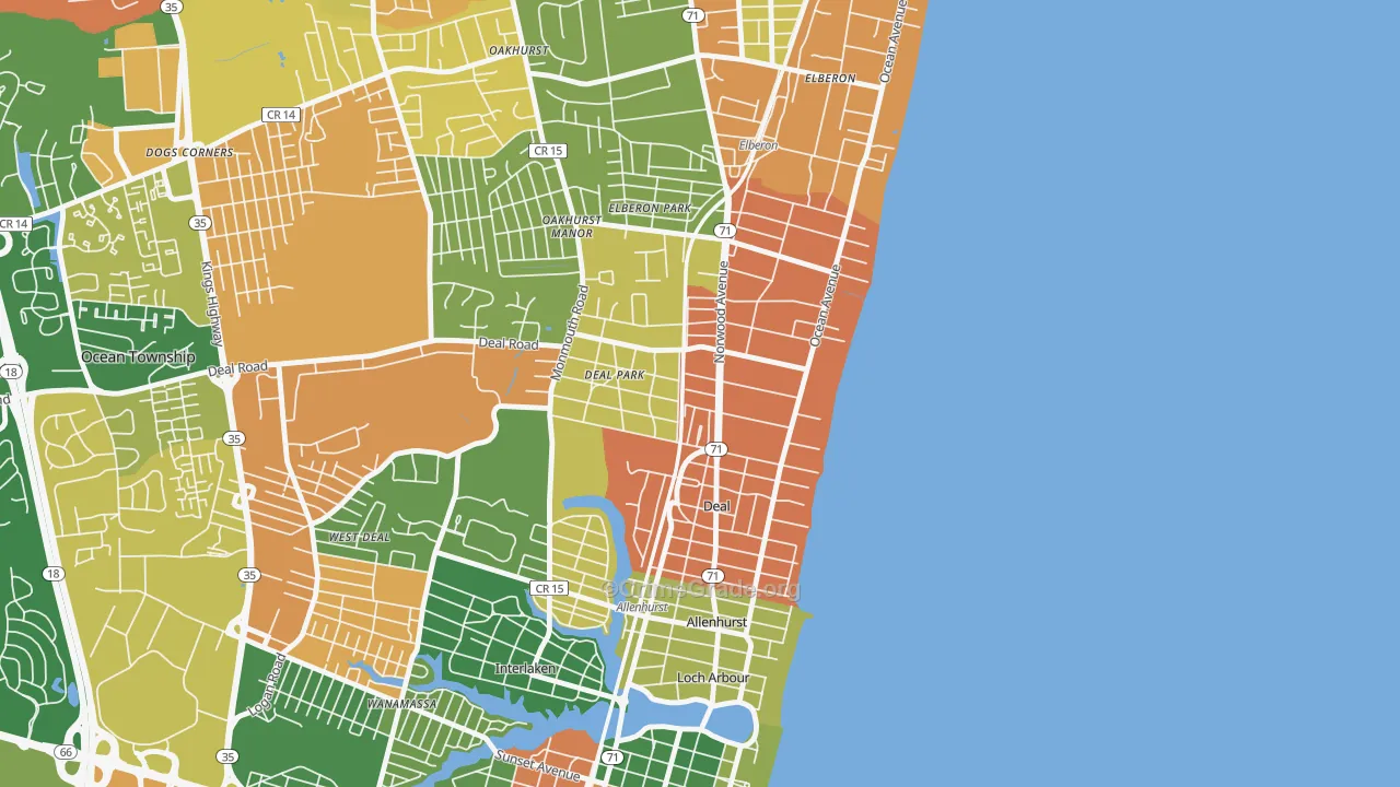 07723, NJ Map of Drug-Related Crime Rates