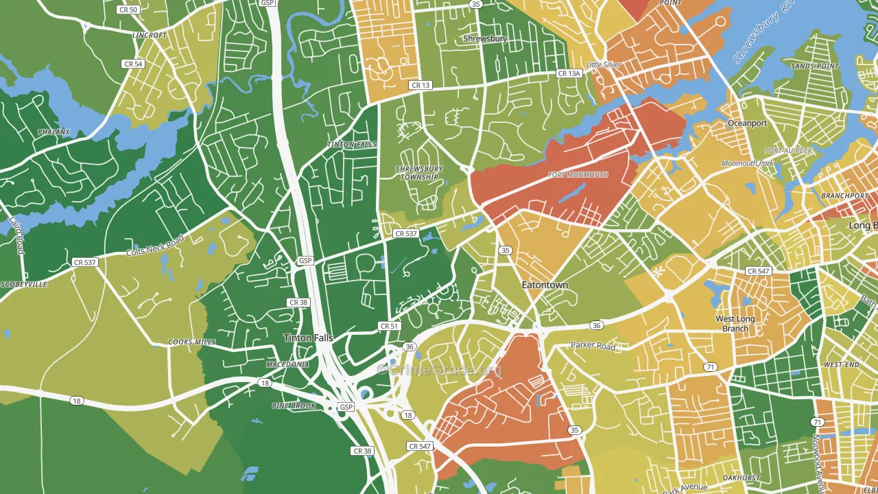 07724, NJ Map of Drug-Related Crime Rates