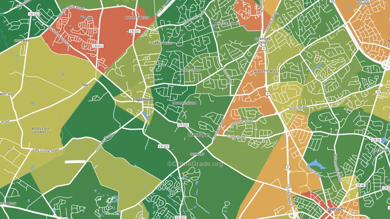 07726, NJ Map of Drug-Related Crime Rates