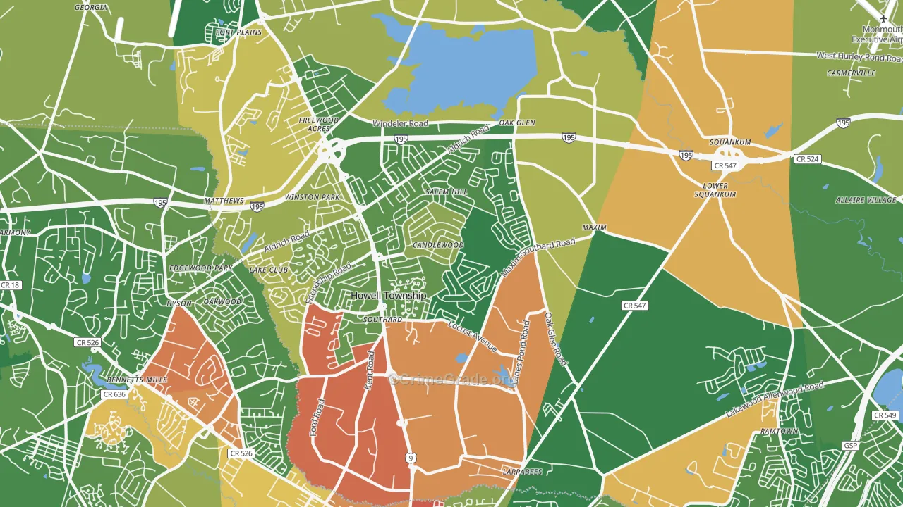 07731, NJ Map of Drug-Related Crime Rates