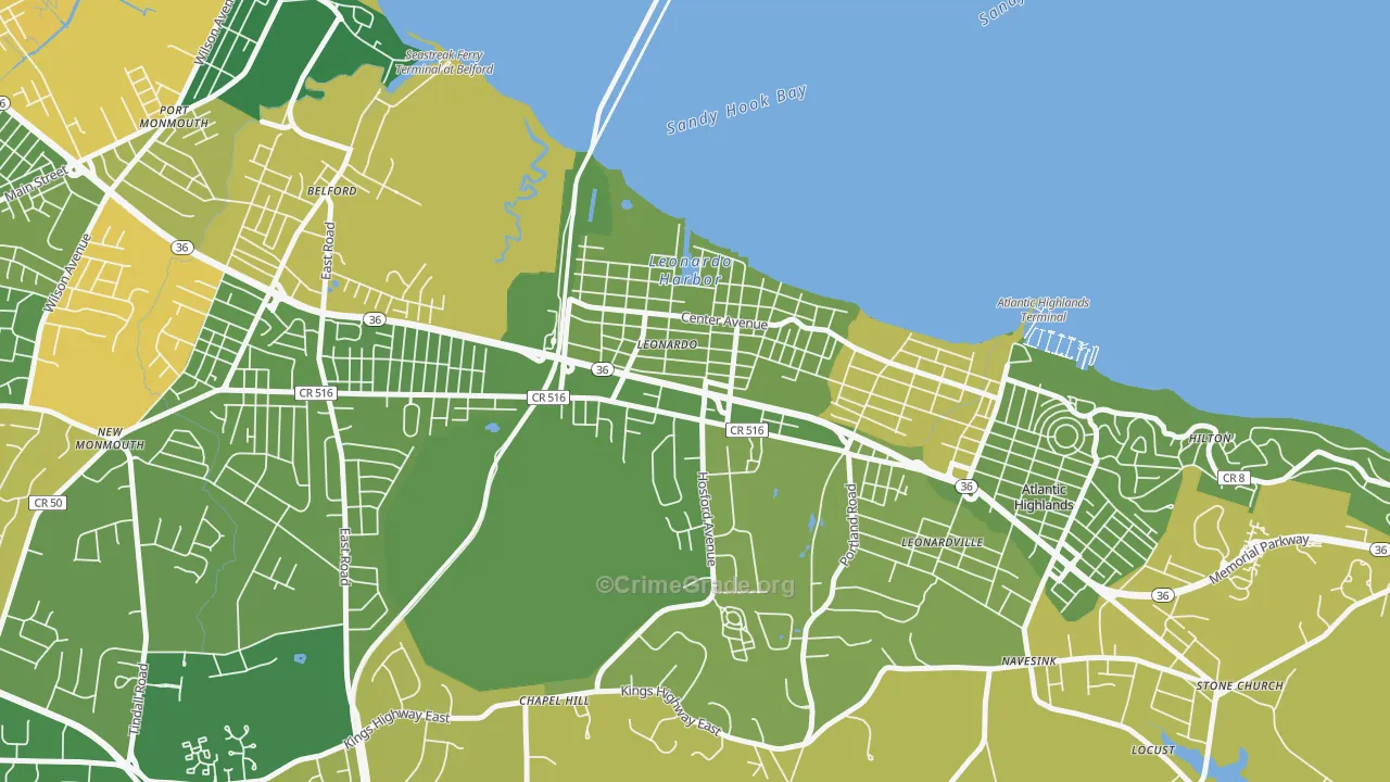 07737, NJ Map of Drug-Related Crime Rates