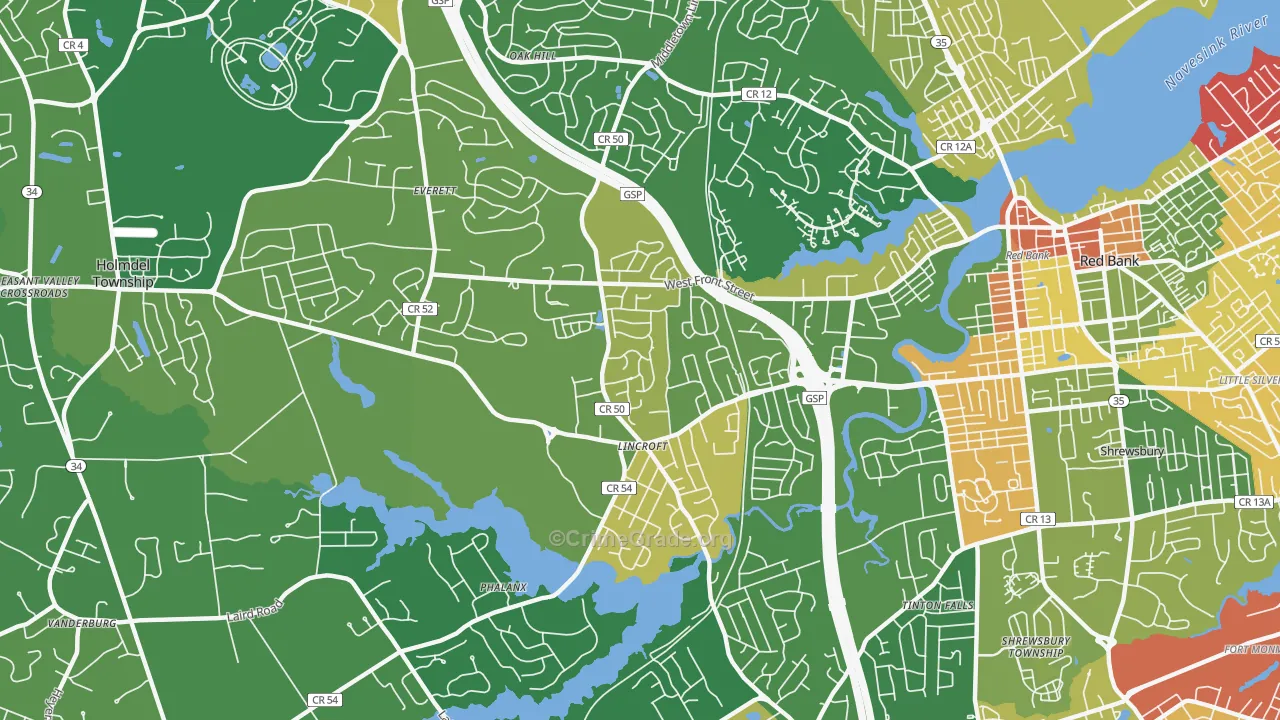 07738, NJ Map of Drug-Related Crime Rates