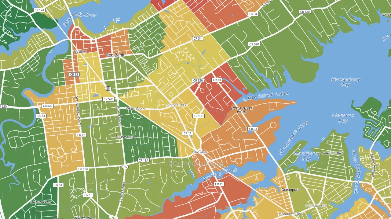 07739, NJ Map of Drug-Related Crime Rates