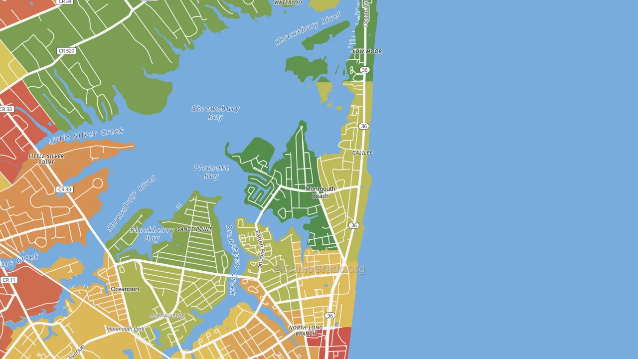 07750, NJ Map of Drug-Related Crime Rates