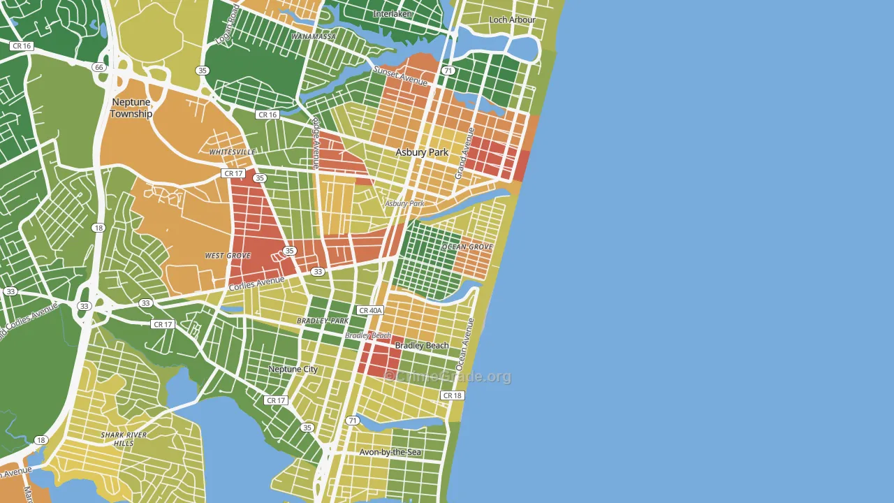 07756, NJ Map of Drug-Related Crime Rates