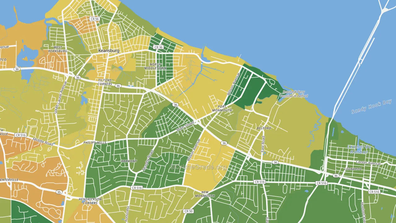 07758, NJ Map of Drug-Related Crime Rates