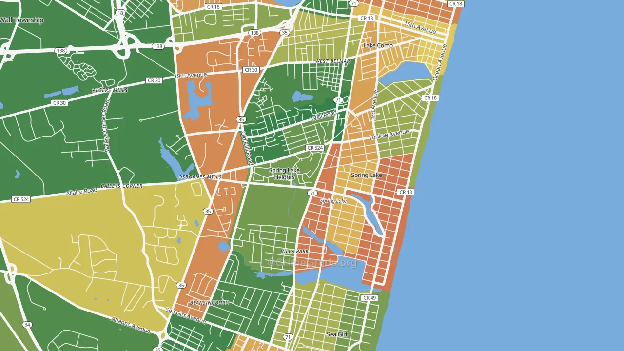 07762, NJ Map of Drug-Related Crime Rates
