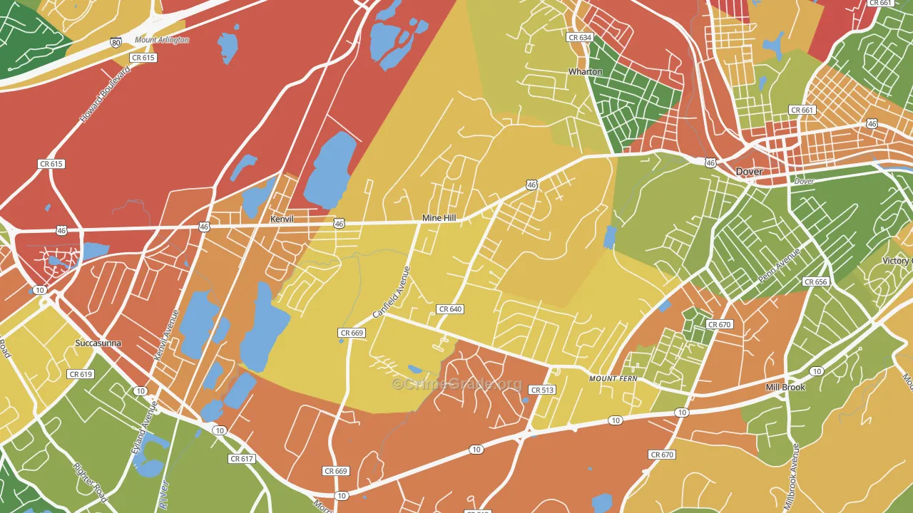 07803, NJ Map of Drug-Related Crime Rates