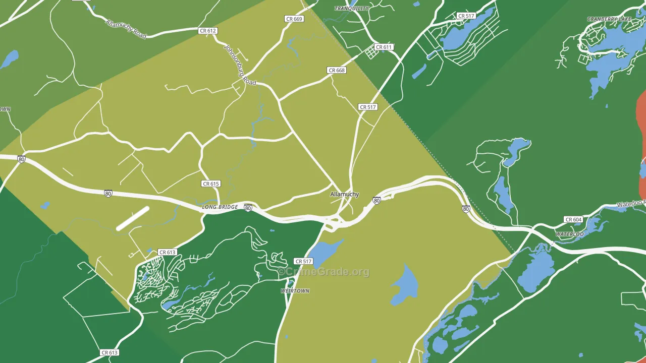 07820, NJ Map of Drug-Related Crime Rates