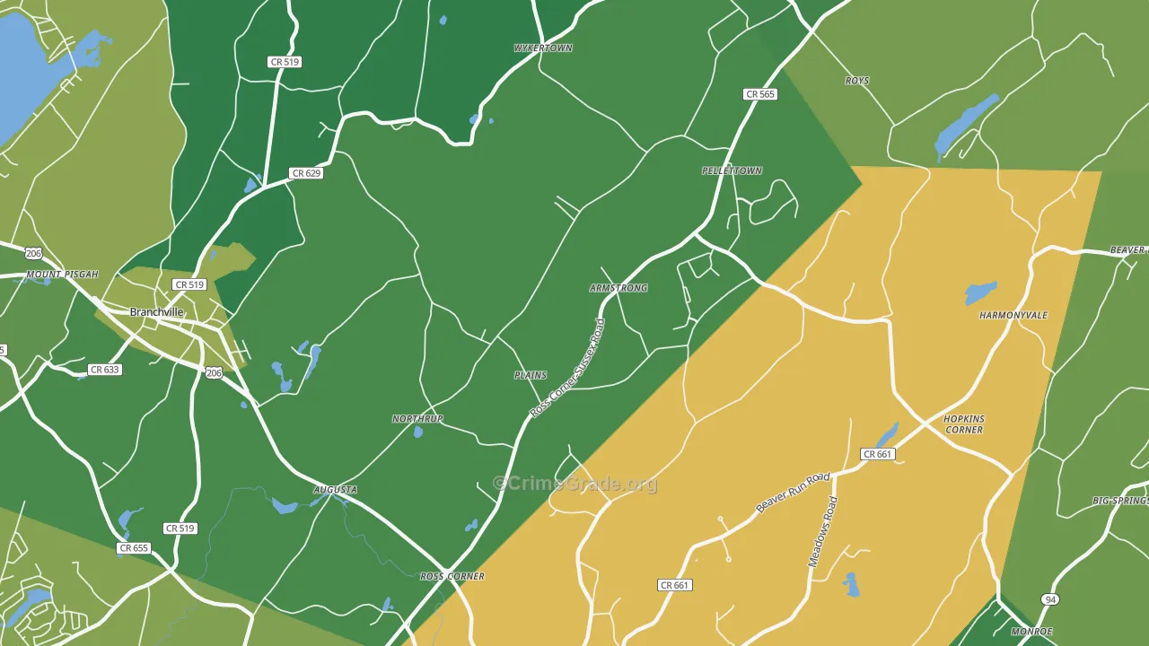07822, NJ Map of Drug-Related Crime Rates