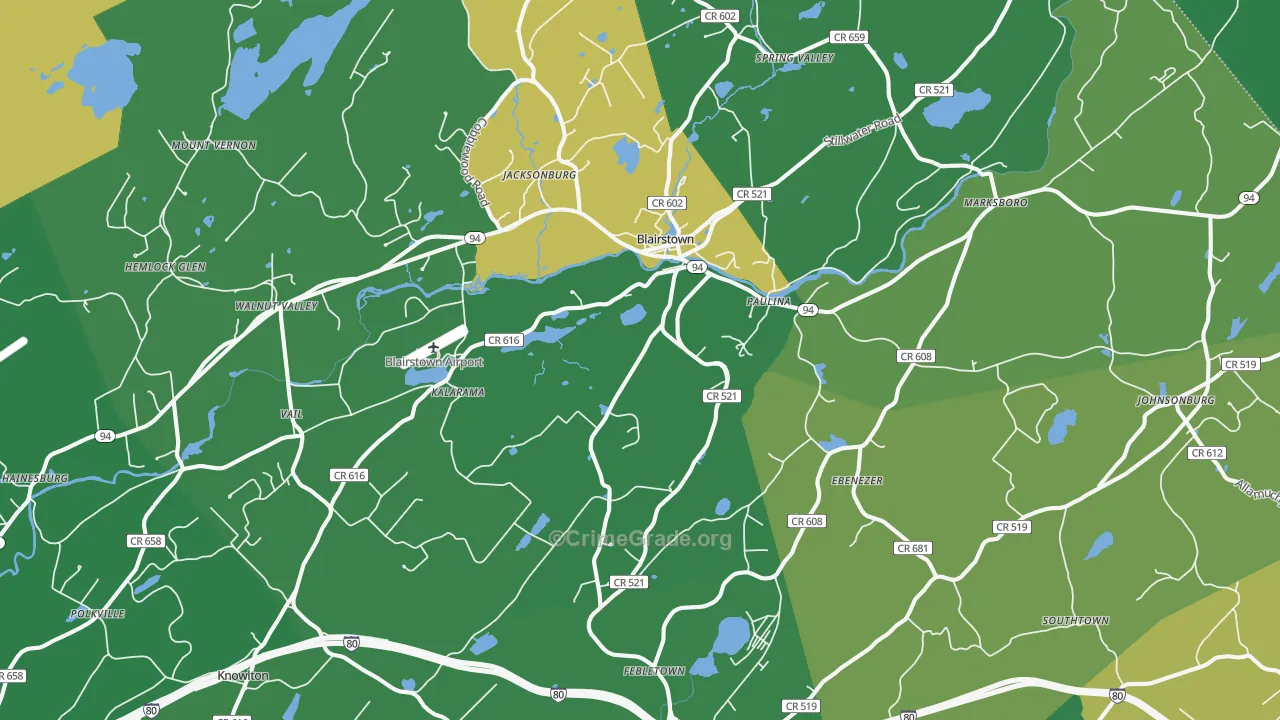 07825, NJ Map of Drug-Related Crime Rates