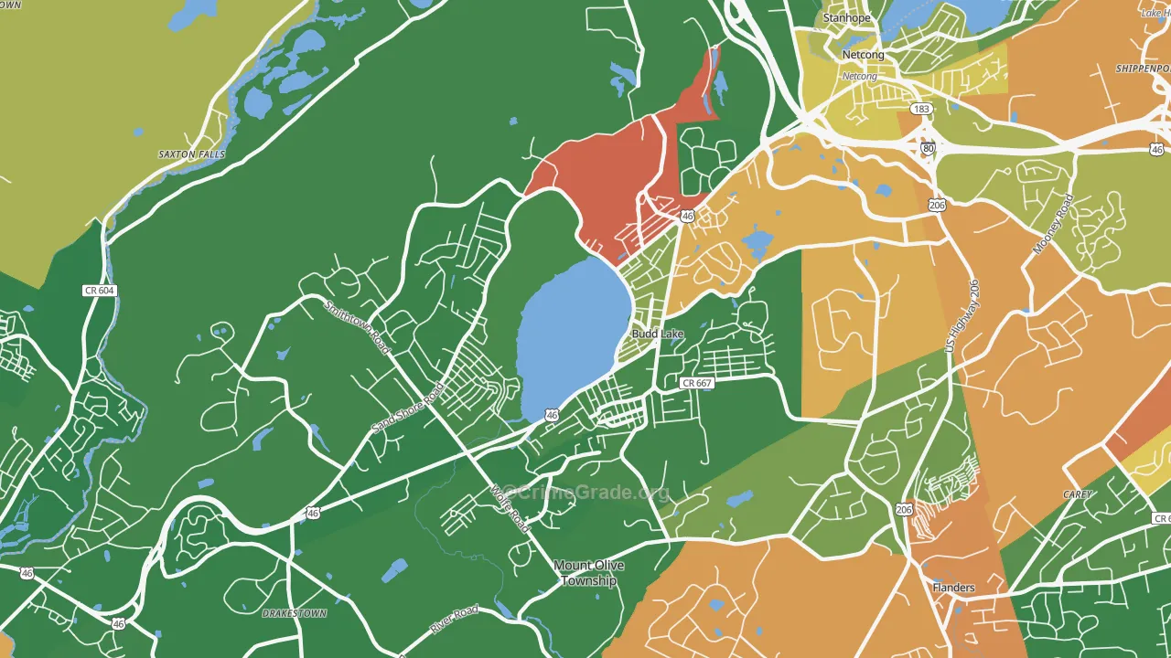 07828, NJ Map of Drug-Related Crime Rates