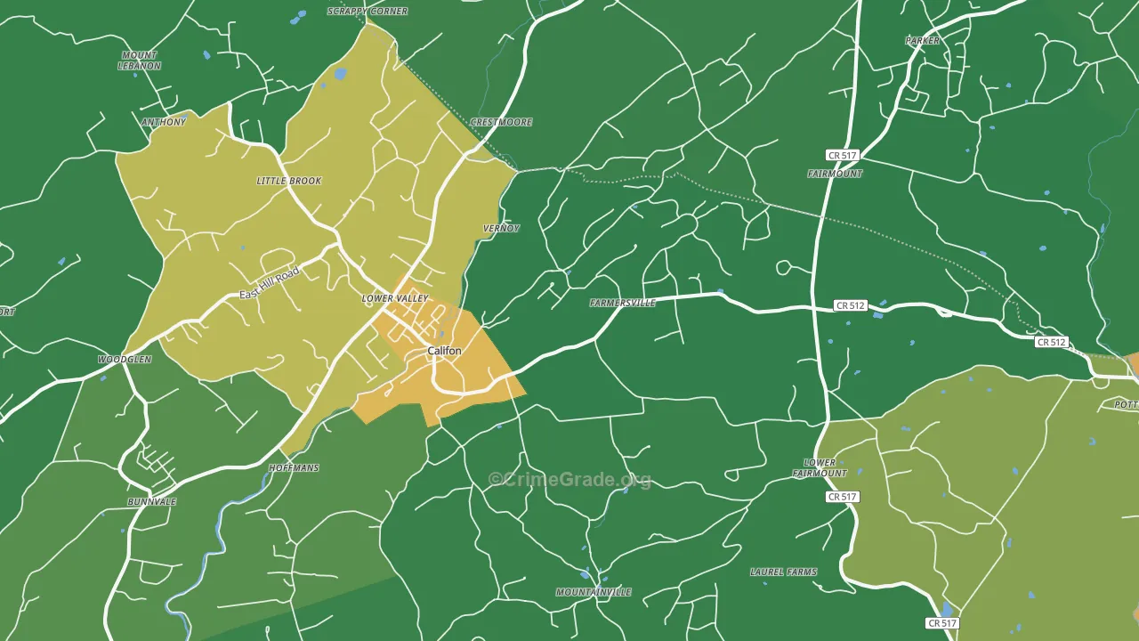07830, NJ Map of Drug-Related Crime Rates