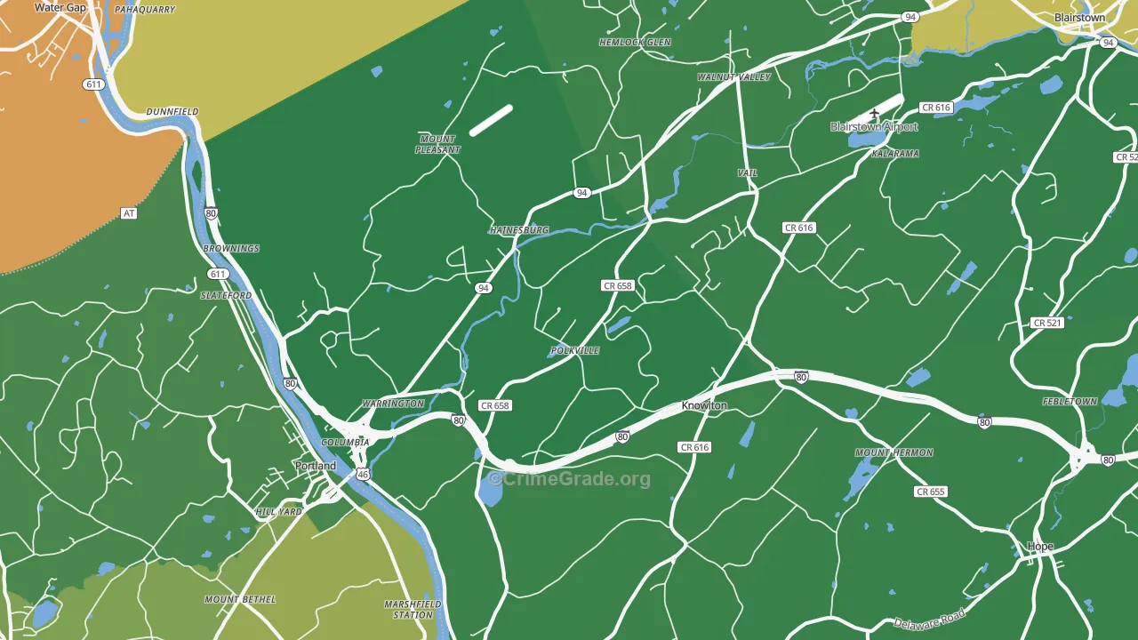 07832, NJ Map of Drug-Related Crime Rates