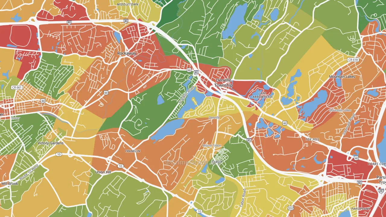 07834, NJ Map of Drug-Related Crime Rates