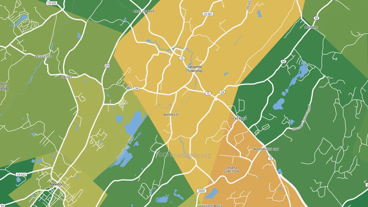 07848, NJ Map of Drug-Related Crime Rates