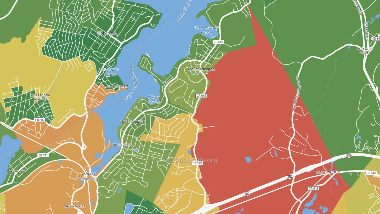 07856, NJ Map of Drug-Related Crime Rates