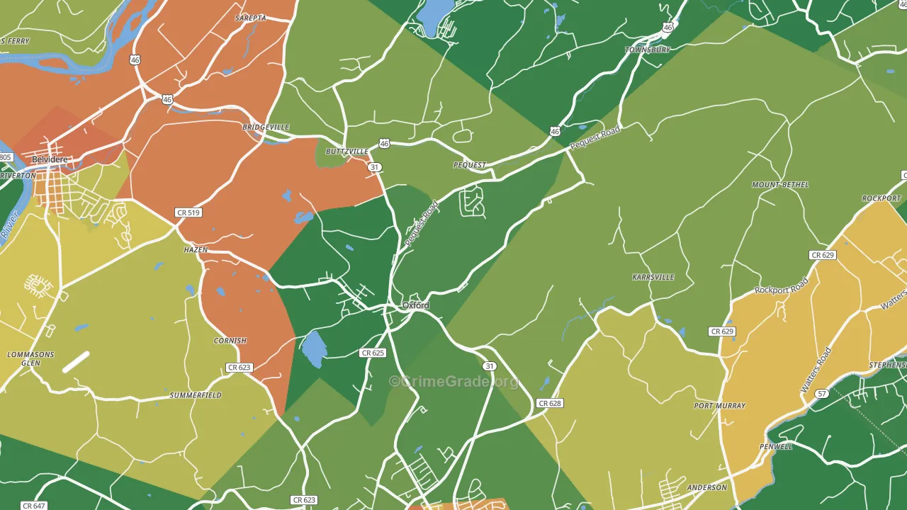 07863, NJ Map of Drug-Related Crime Rates