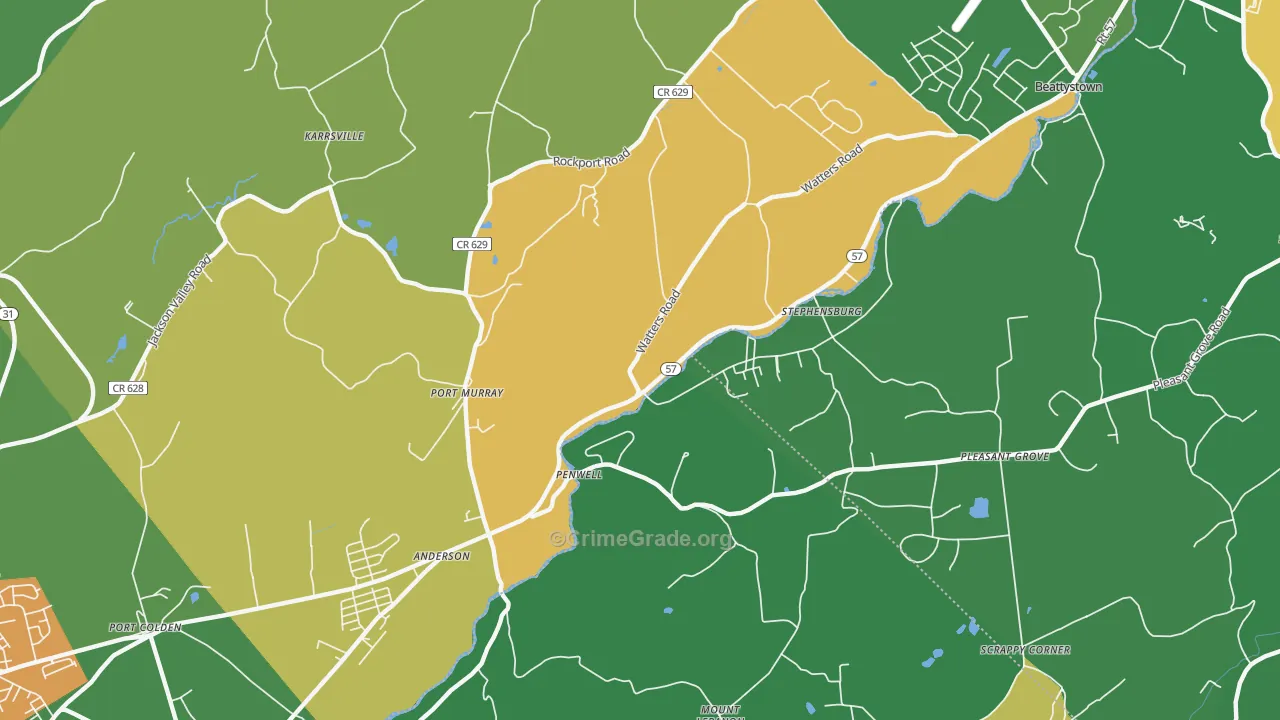 07865, NJ Map of Drug-Related Crime Rates