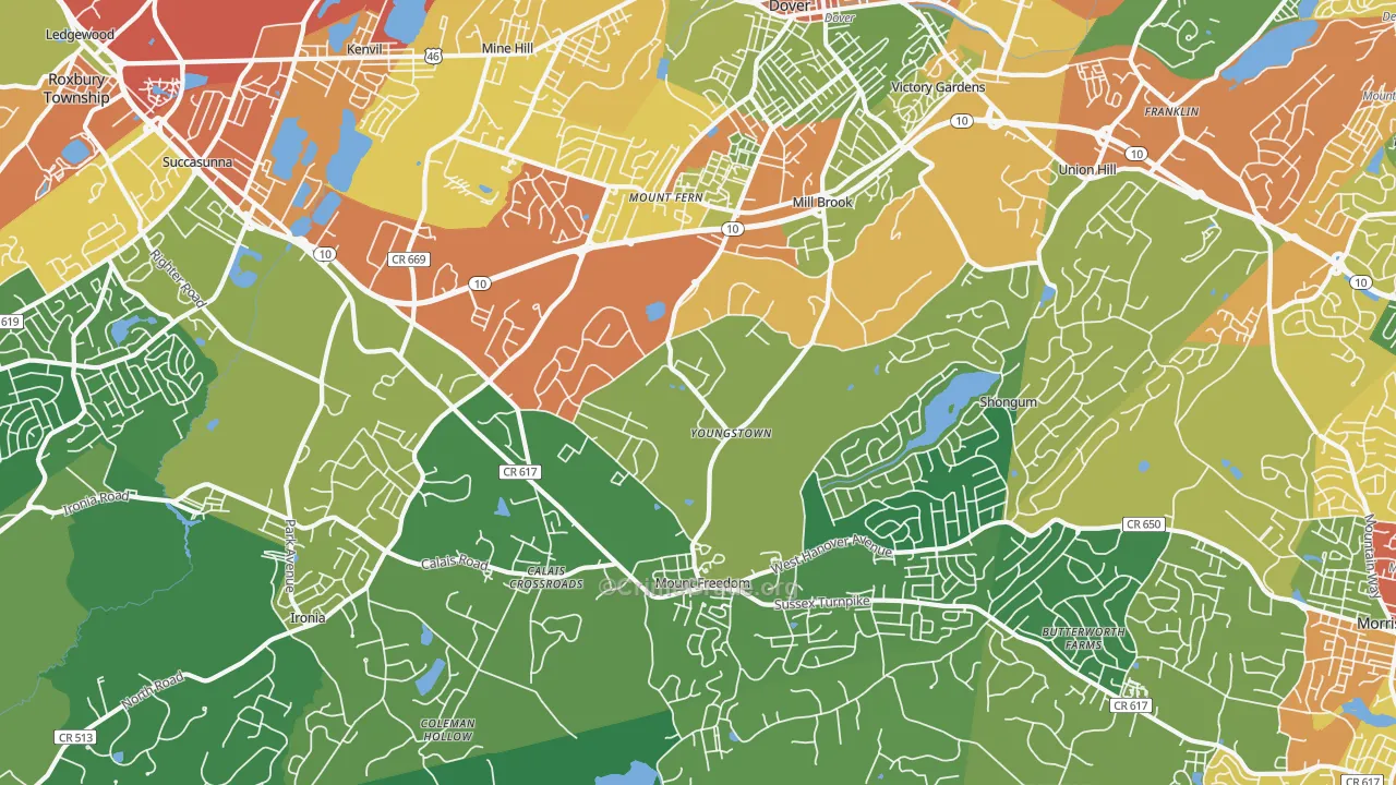 07869, NJ Map of Drug-Related Crime Rates