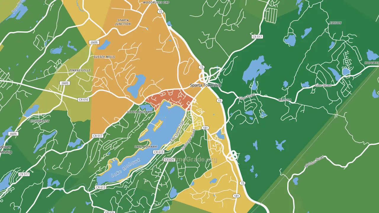 07871, NJ Map of Drug-Related Crime Rates