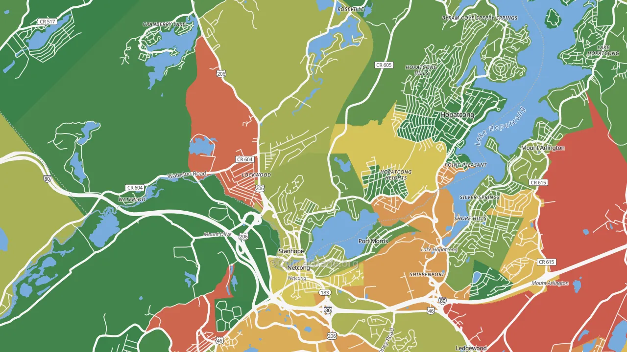 07874, NJ Map of Drug-Related Crime Rates