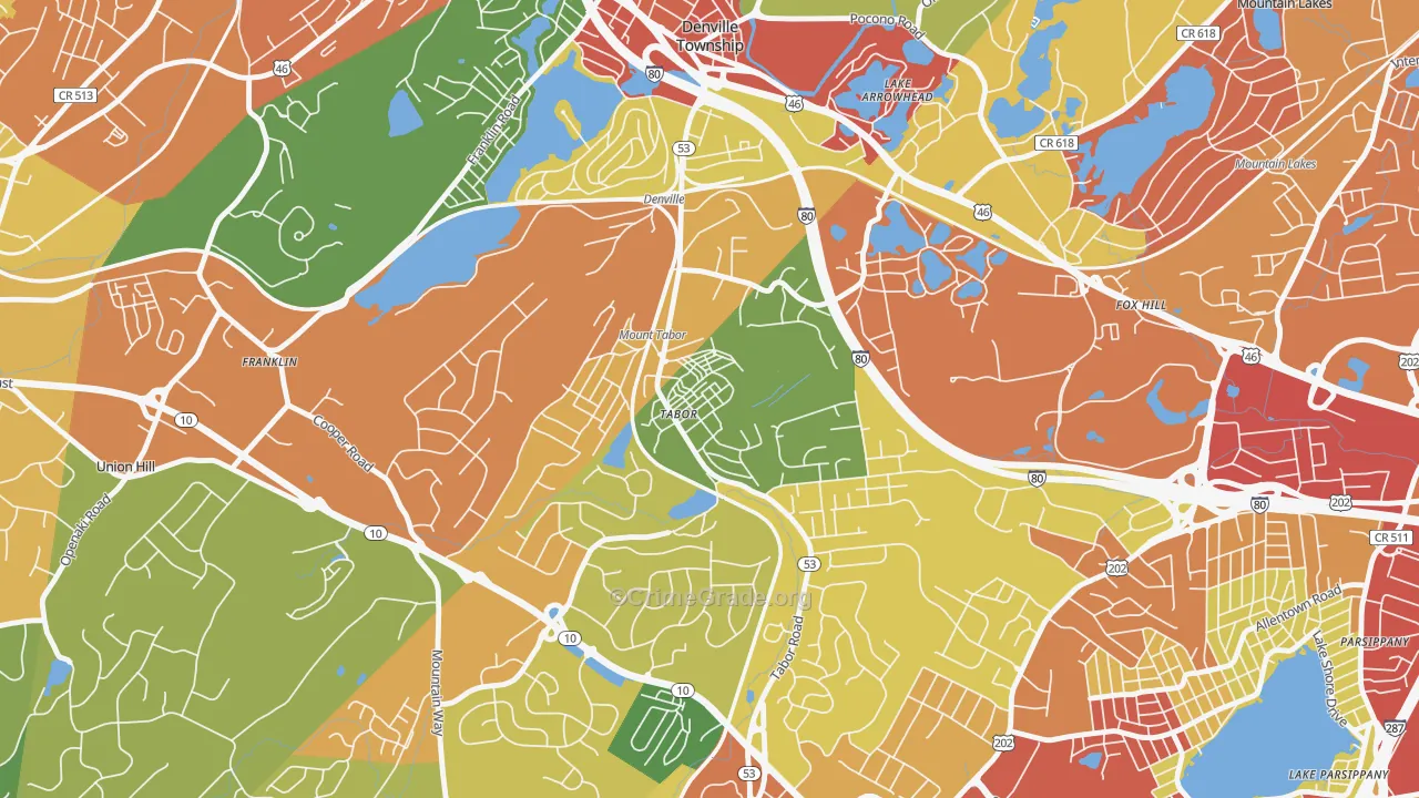 07878, NJ Map of Drug-Related Crime Rates