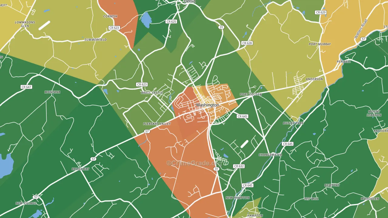 07882, NJ Map of Drug-Related Crime Rates