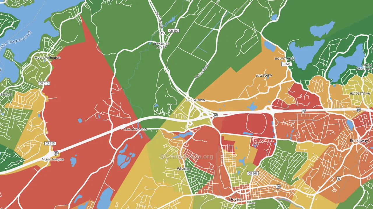 07885, NJ Map of Drug-Related Crime Rates