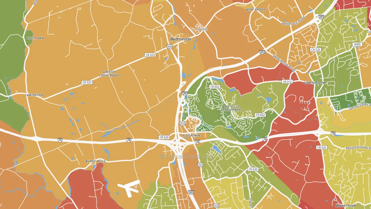 07921, NJ Map of Drug-Related Crime Rates